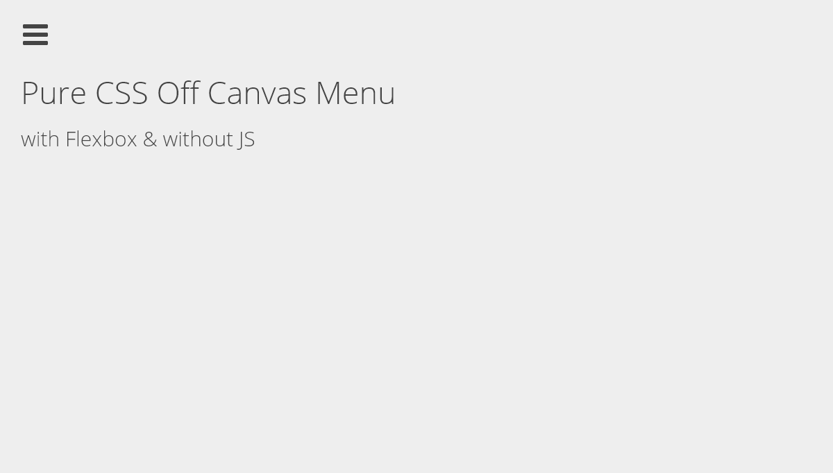 CSS Off-Canvas Menus - Pure CSS Off Canvas Menu