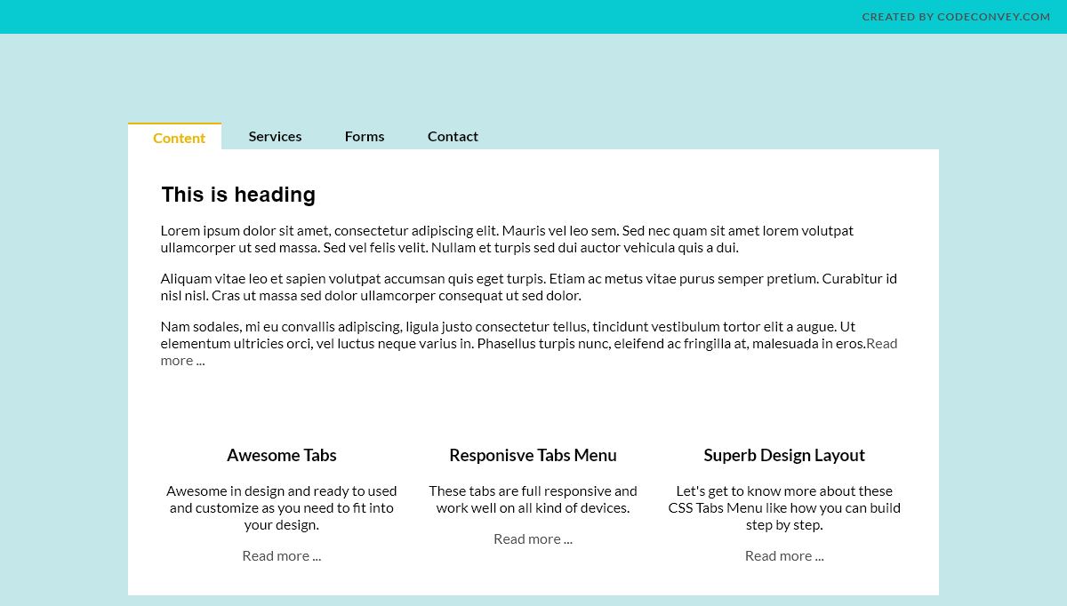 CSS Tabs - CSS Tabs Menu