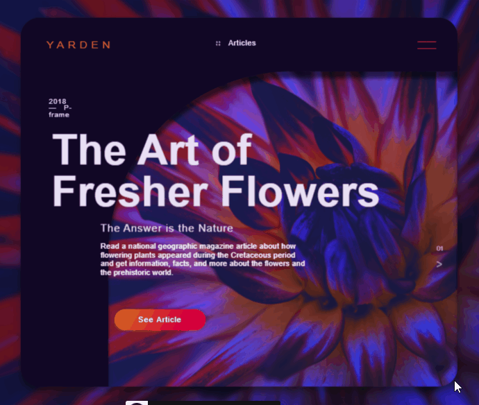 CSS Sliders - Yarden (Design By Olya Marchak)