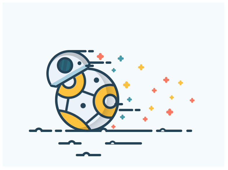 CSS Illustrations - StarWars BB-8 CSS Illustration + Animation