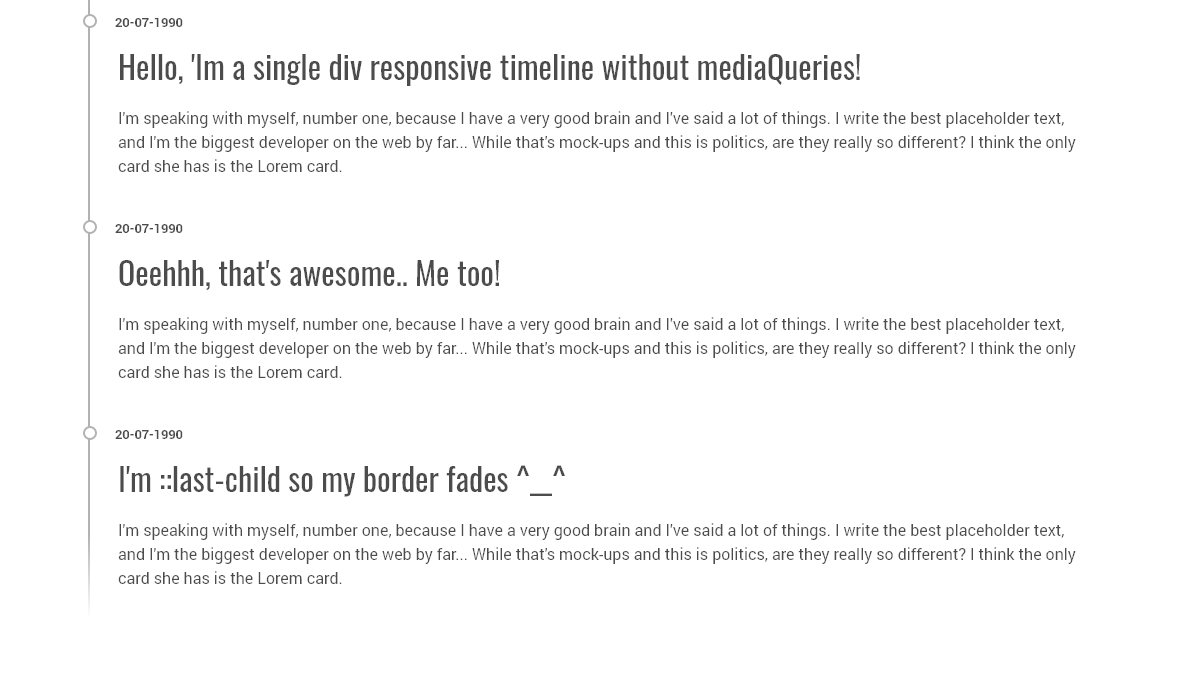 CSS Timelines - Single div timeline