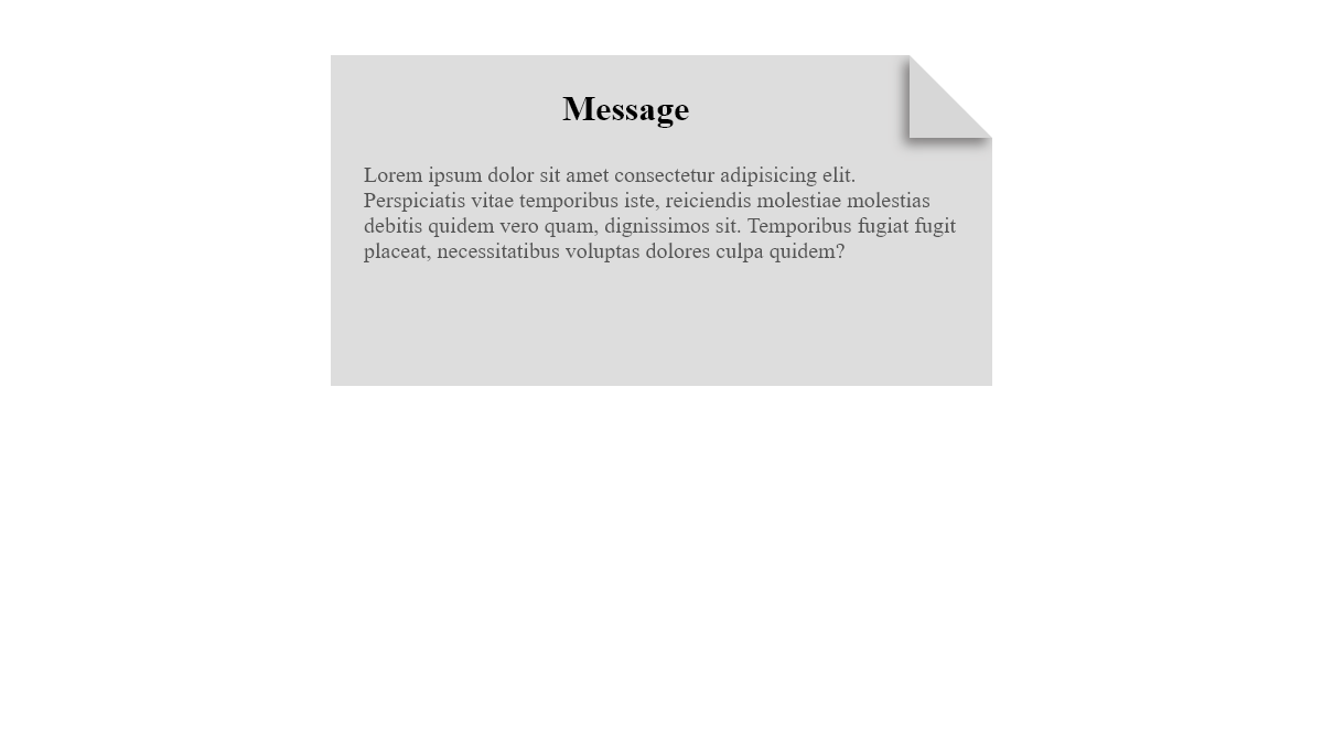 CSS Paper Effects - Paper message