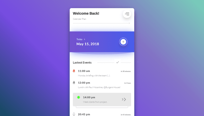 CSS Calendars - Calendar Plan - Tasks Events App