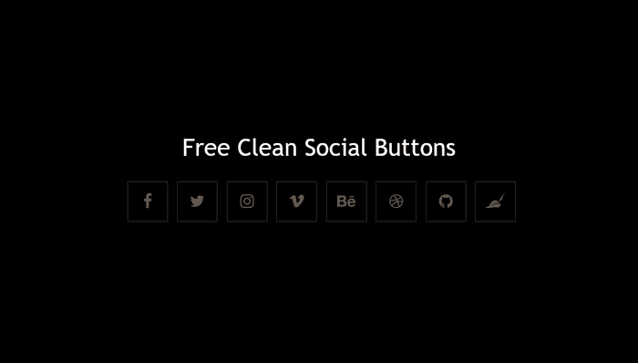 CSS Social Media Icons - Clean Social Buttons - FREE