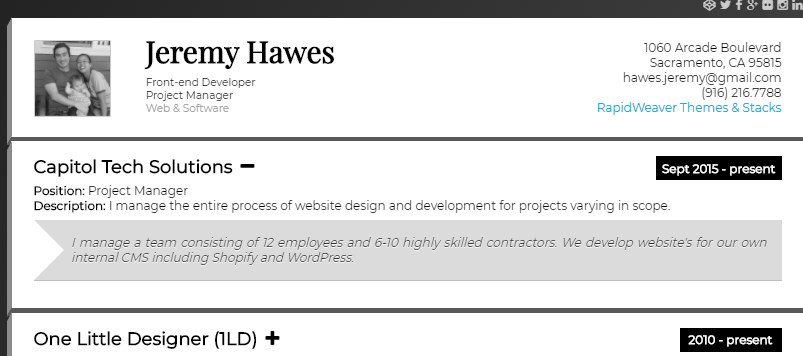 HTML Resume Templates - Responsive CSS Resume