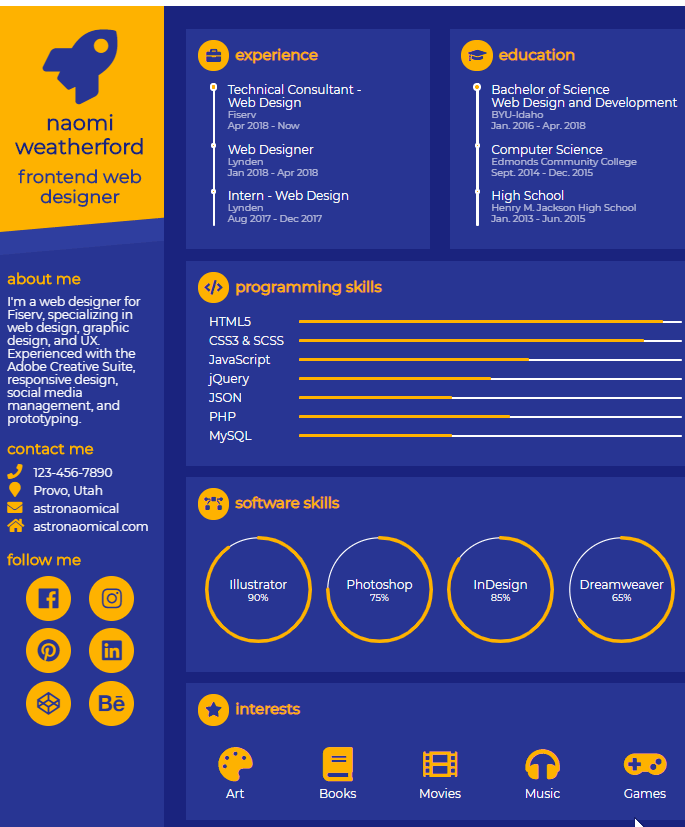 HTML Resume Templates