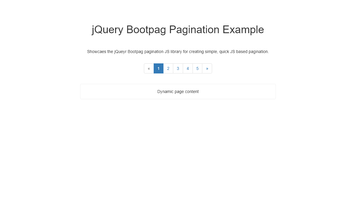 jQuery Pagination - jQuery Bootpag Pagination