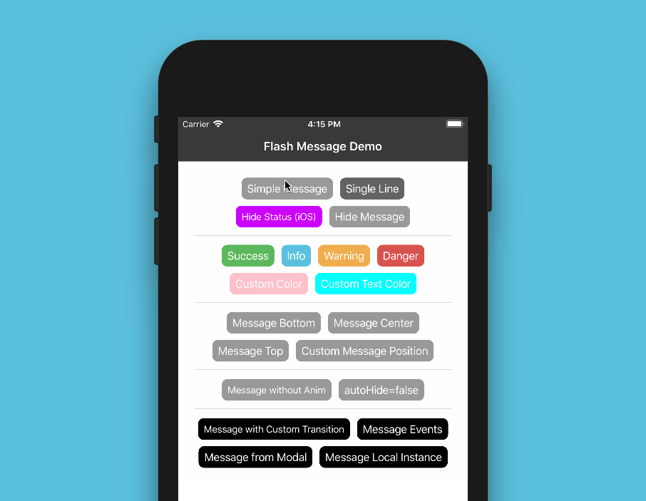 React Notifications - React Native Flash Message