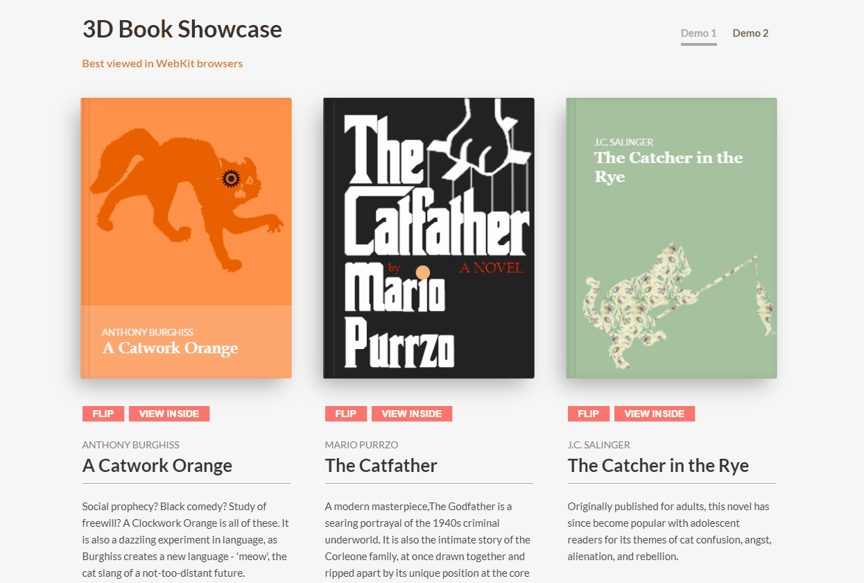 CSS Book Effects - 3D Book Showcase