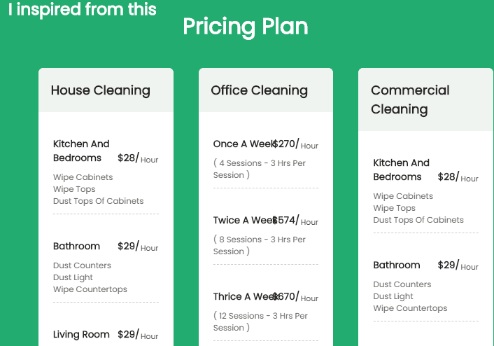 CSS Tables - Pricing table UI design