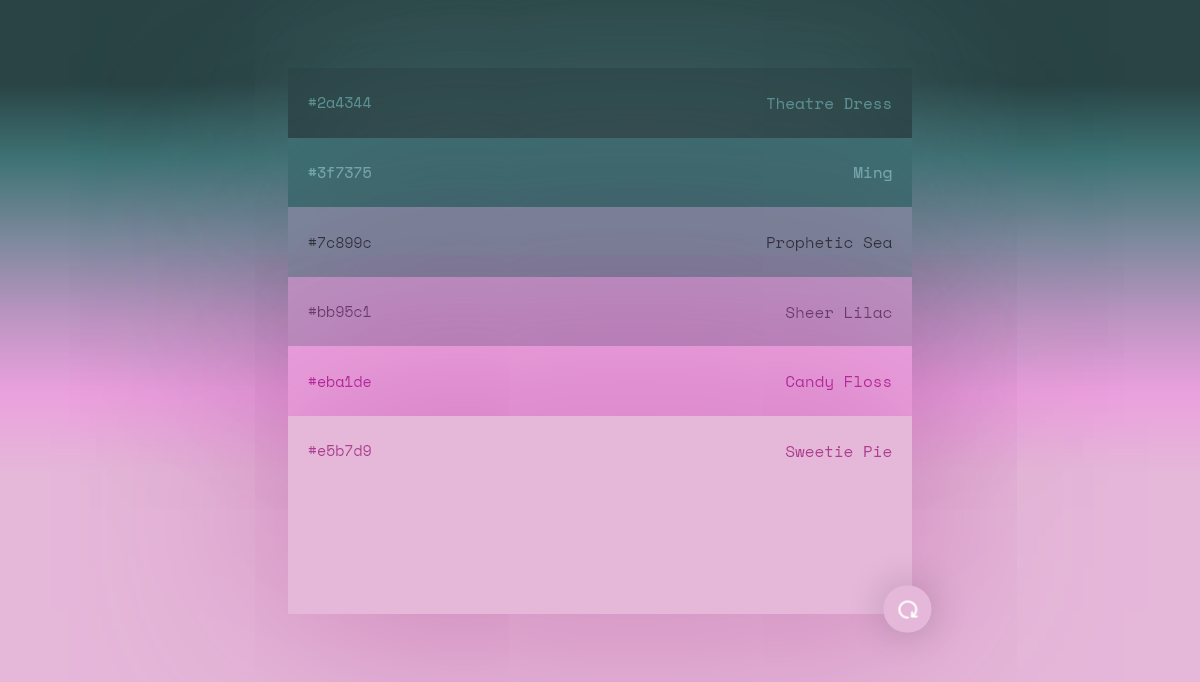 CSS Color Palettes - "random" Color Harmonies