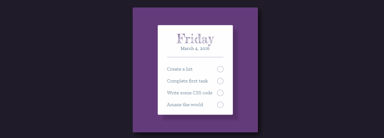 CSS Lists - To-do list