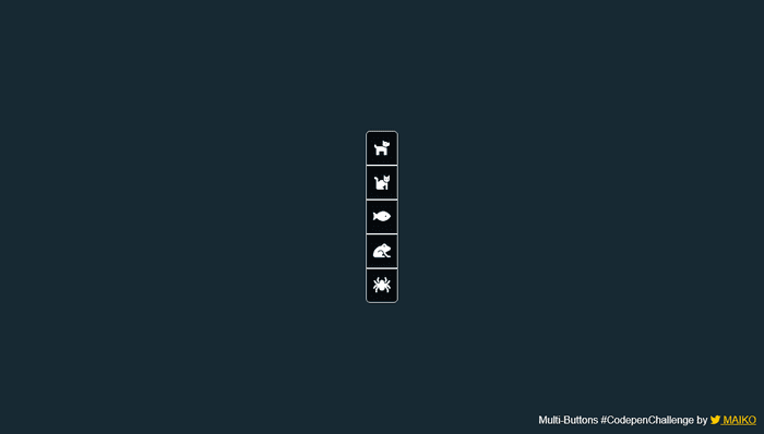JavaScript Buttons - Multi Buttons Animals