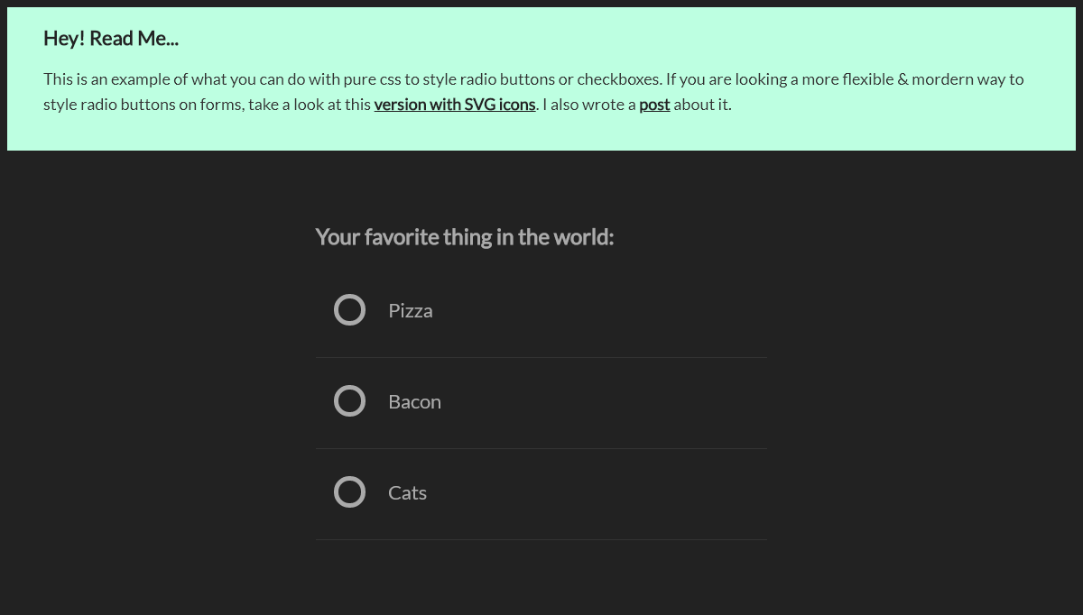 Radio Buttons CSS - CSS radio buttons