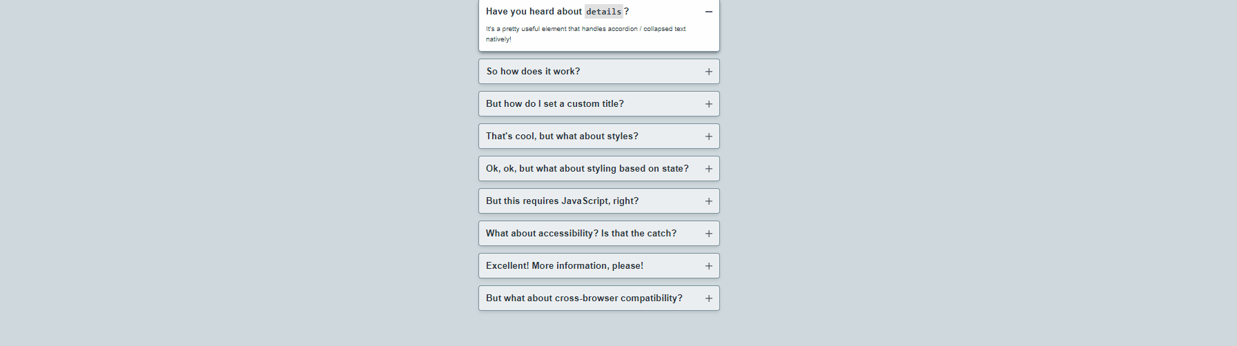 HTML <details> & <summary> with CSS - Teaching the Details Element with ... Details Elements!