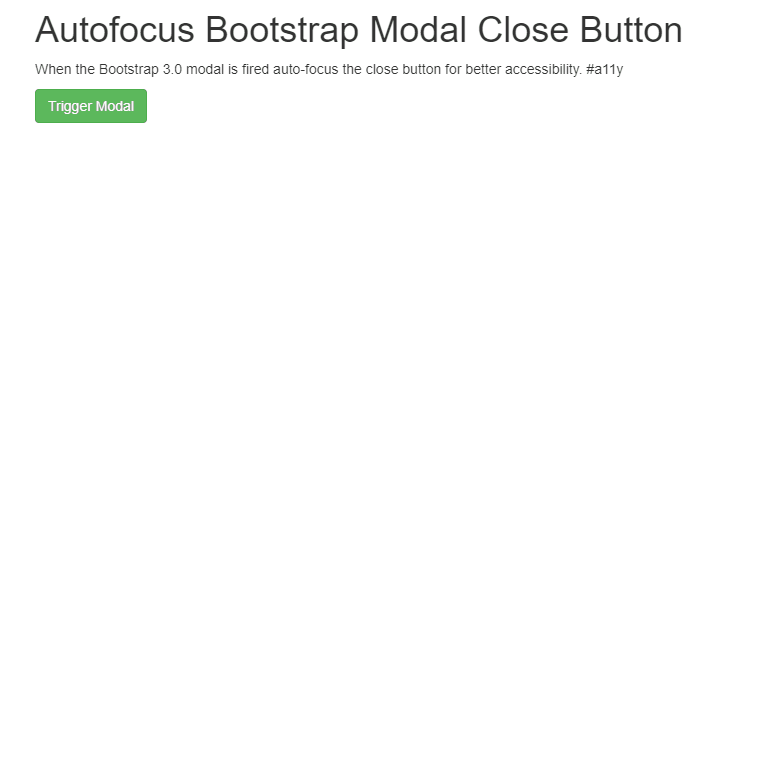 Bootstrap Modal Windows - Autofocus Bootstrap Modal Close Button