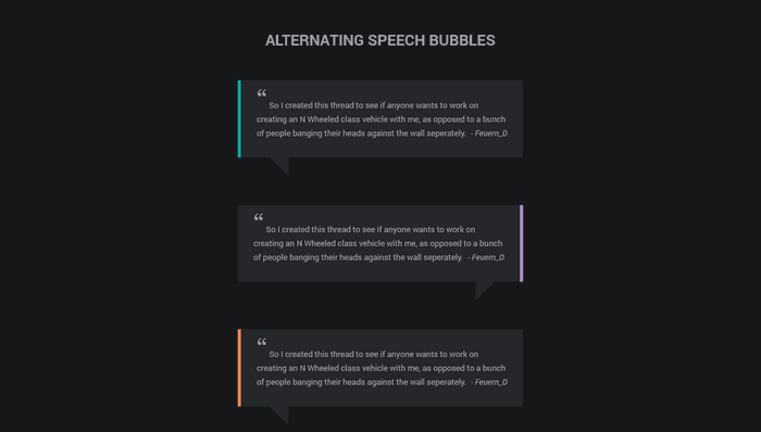 CSS Speech Bubbles - Alternating speech bubbles