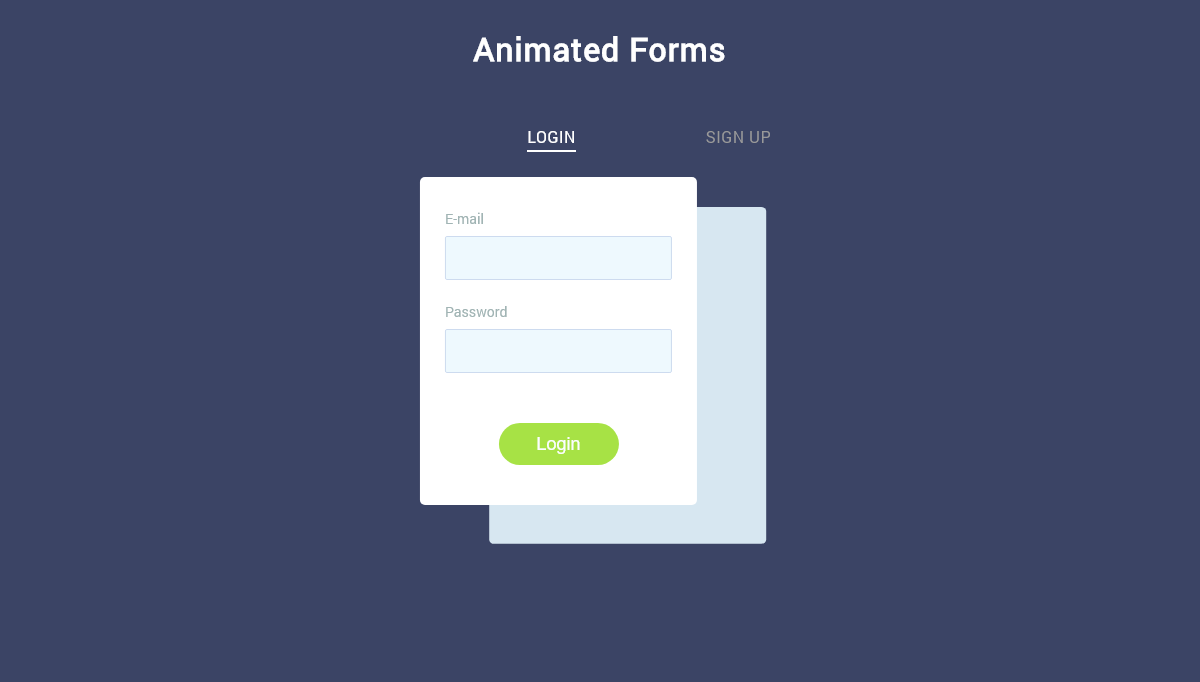 JavaScript Input Text - Animated Form