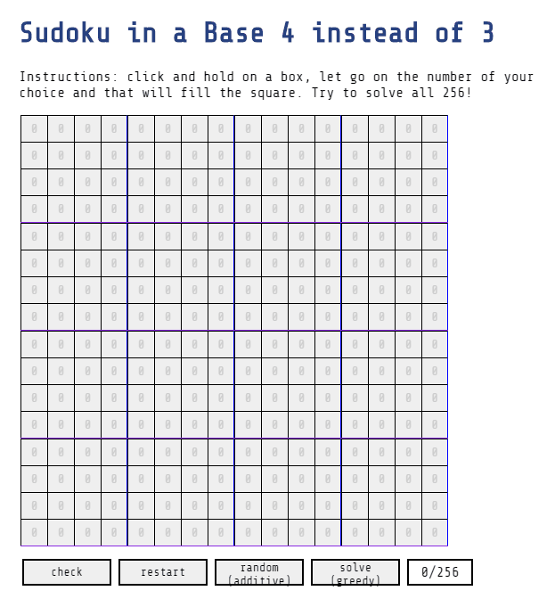 JavaScript Sudoku Games