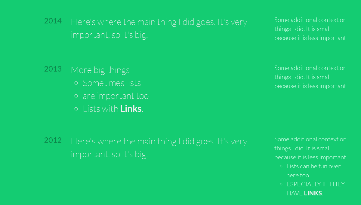 CSS Timelines - Timeline for a Portfolio