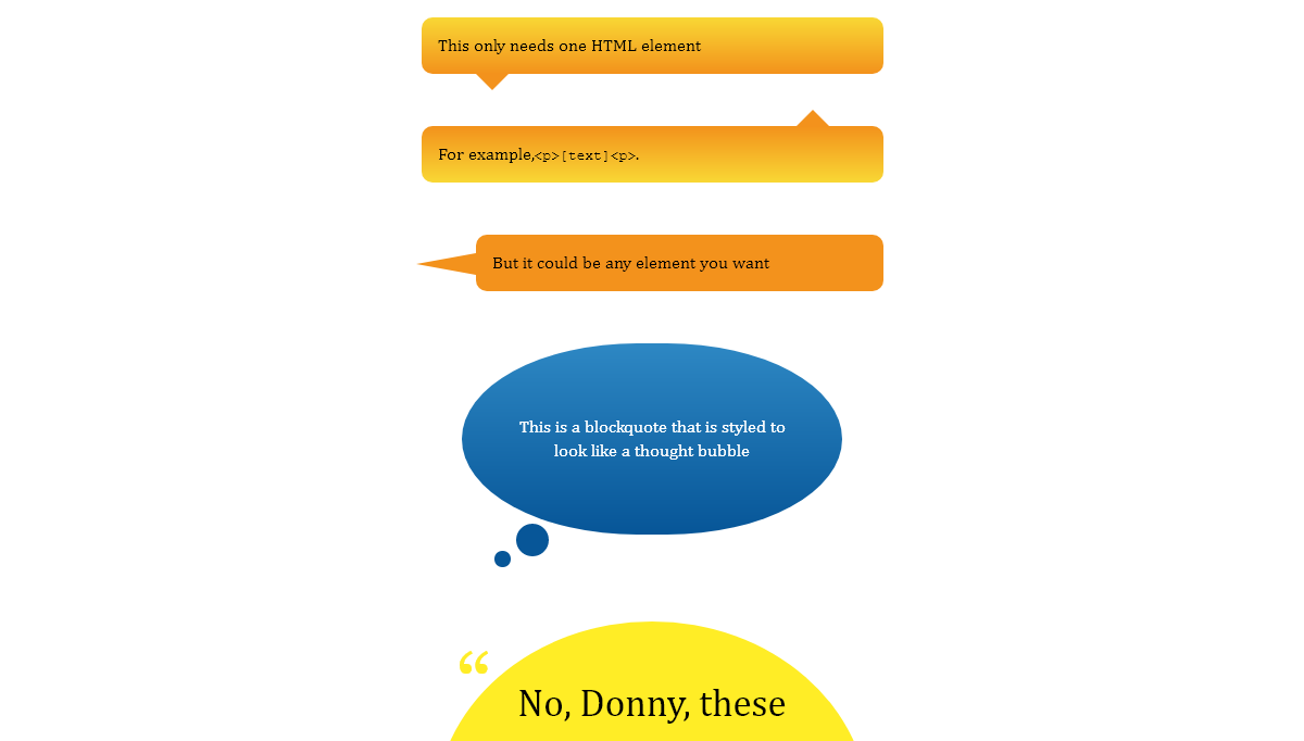 CSS Speech Bubbles - Speech Bubbles