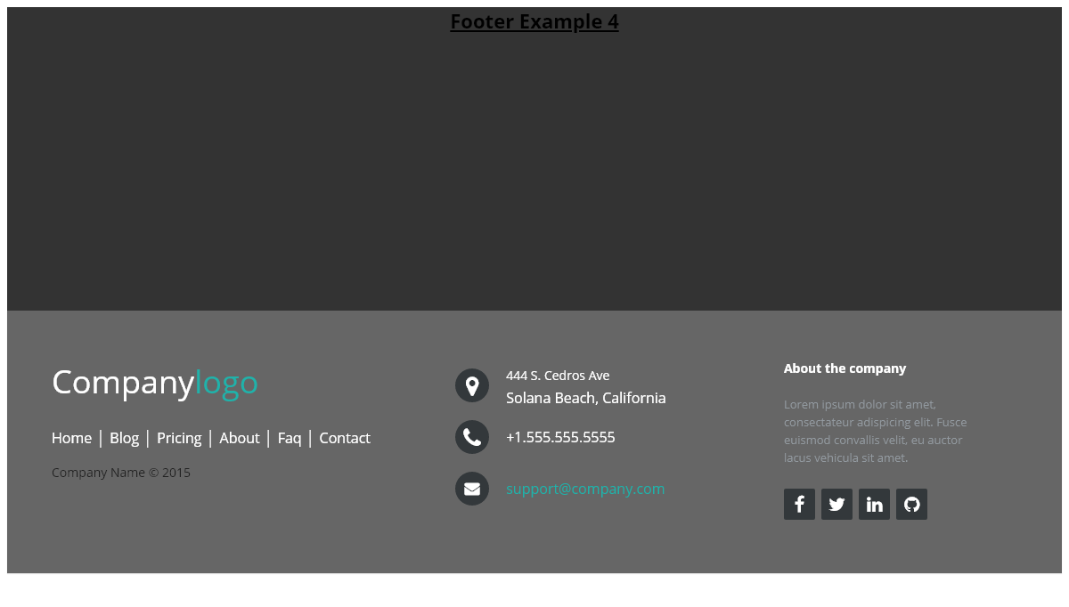 CSS Headers and Footers - Footer Example 4