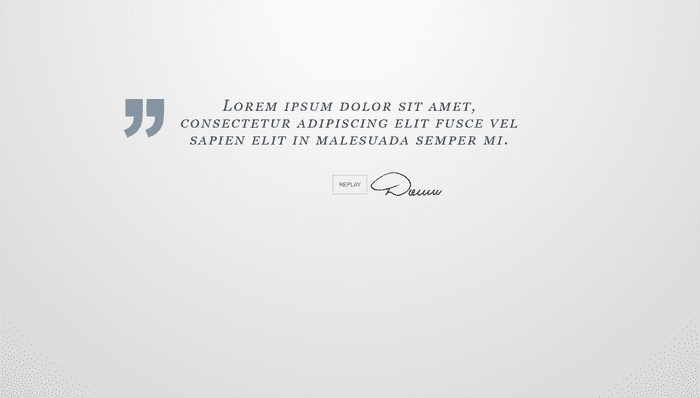 CSS Animation Examples - Signature animation