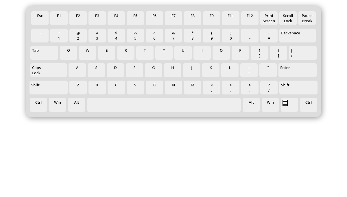 CSS Keyboards - White Minimal CSS Keyboard