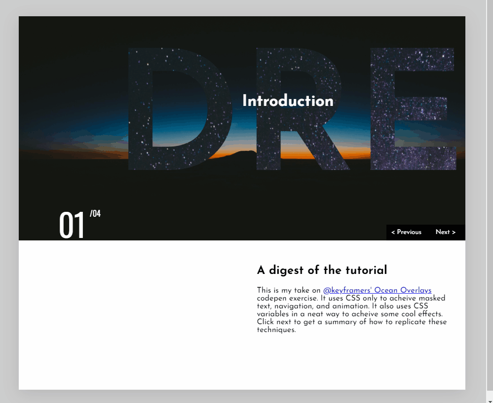 CSS Sliders - Masked Text W/ Navigation (CSS Only)