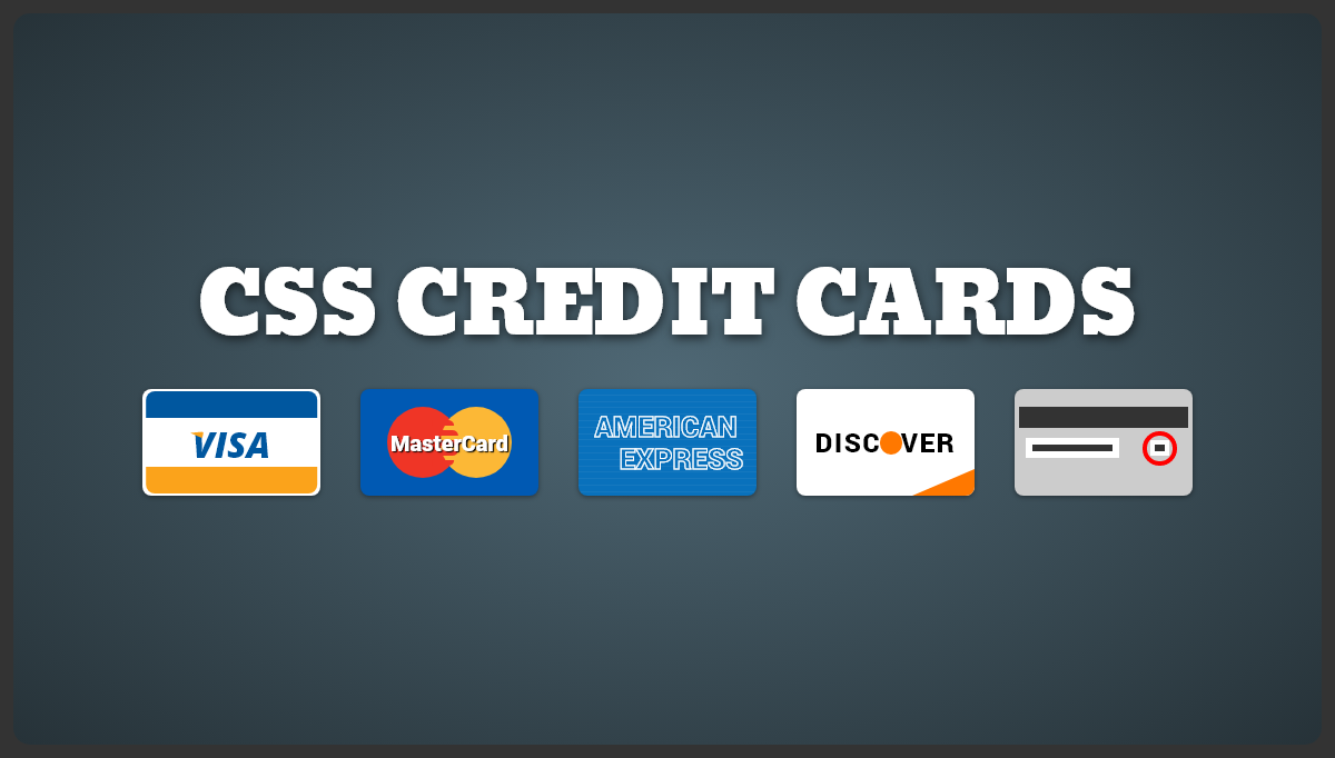 CSS Credit Cards - Pure CSS Responsive Credit Cards Icons