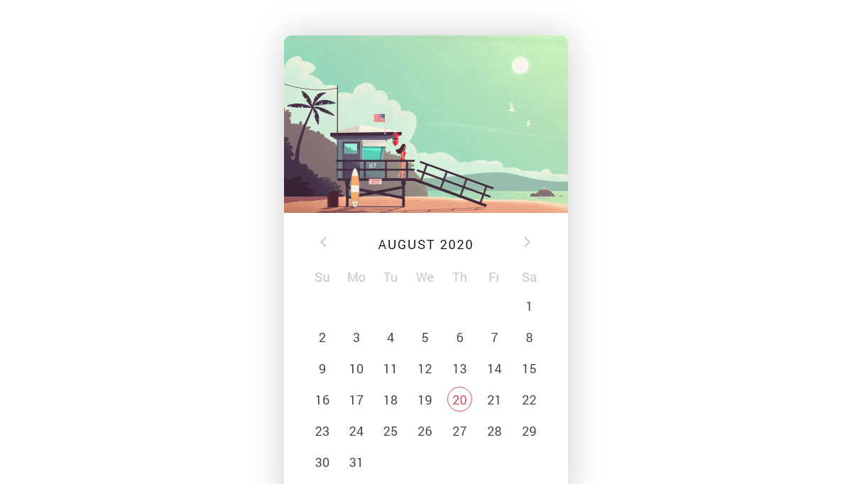 CSS Calendars - JQuery Datepicker Summer Vibe