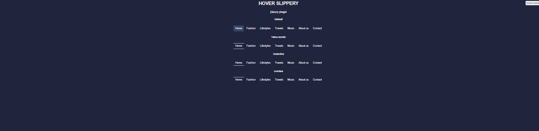 jQuery Hover Effect Plugins - hoverSlippery