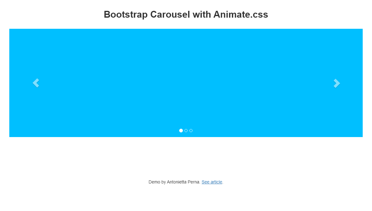 Bootstrap Carousels - Bootstrap Carousel with Animate.css