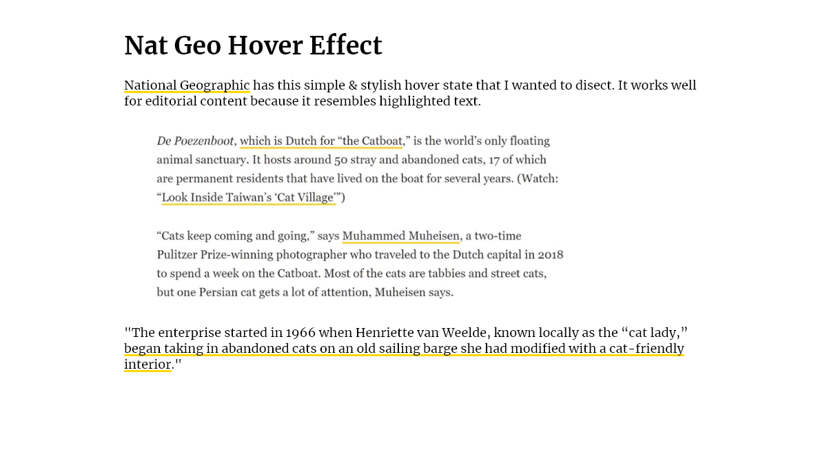 CSS Link Hover Effects - Nat Geo Highlight Effect