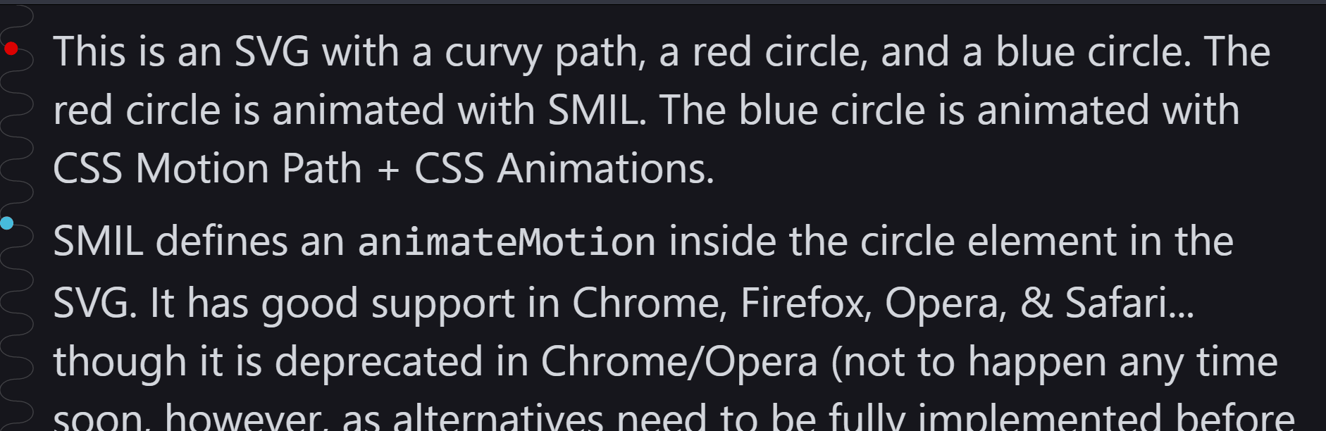 CSS Motion Path Examples - CSS Motion Path in an SVG