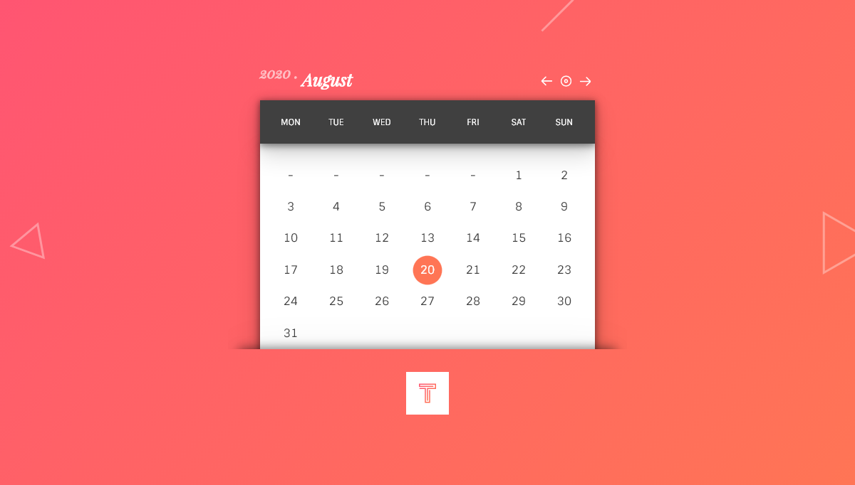 CSS Calendars - Infinite Calendar