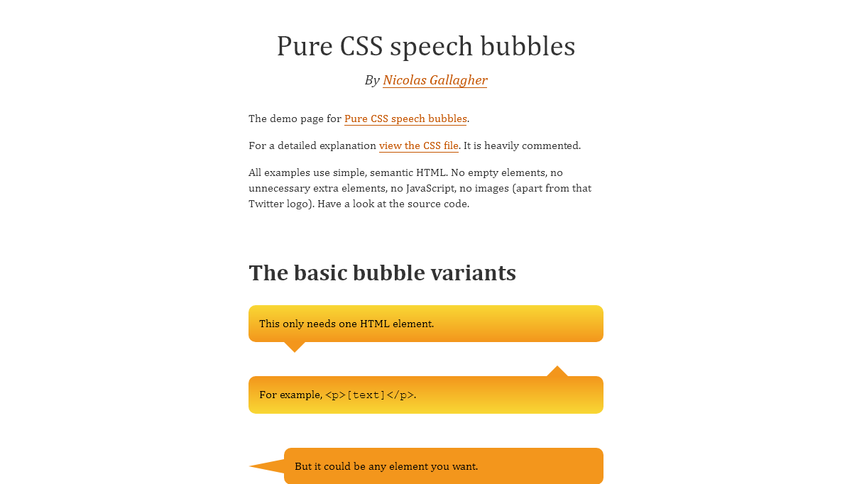 CSS Speech Bubbles - Pure CSS Speech Bubbles