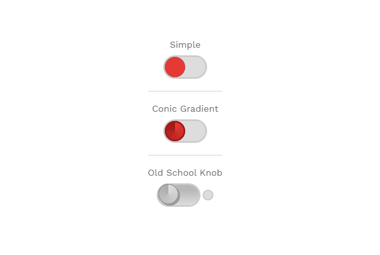 CSS Toggle Switches - Simple Knobby Toggles