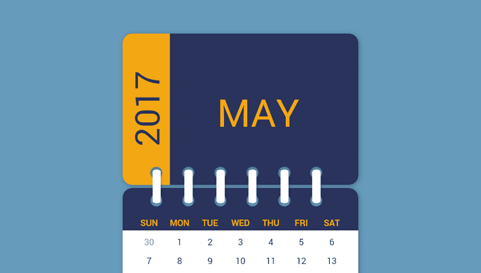 CSS Calendars - CSS Flipping Calendar