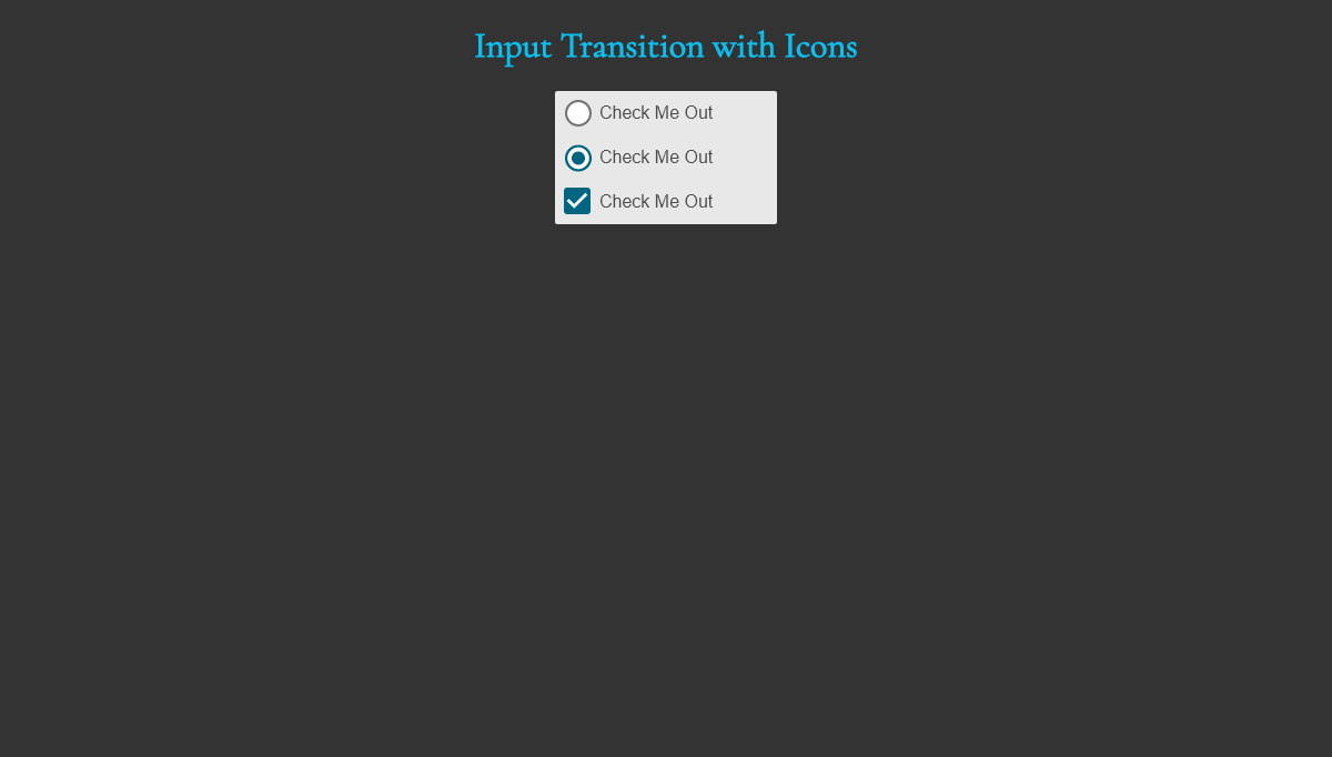 Radio Buttons CSS - Icon Transition :checked