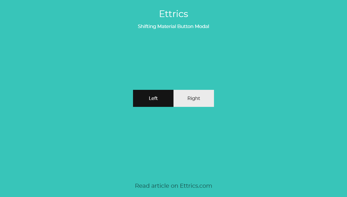 CSS Modal Windows - Shifting Material Button Modal