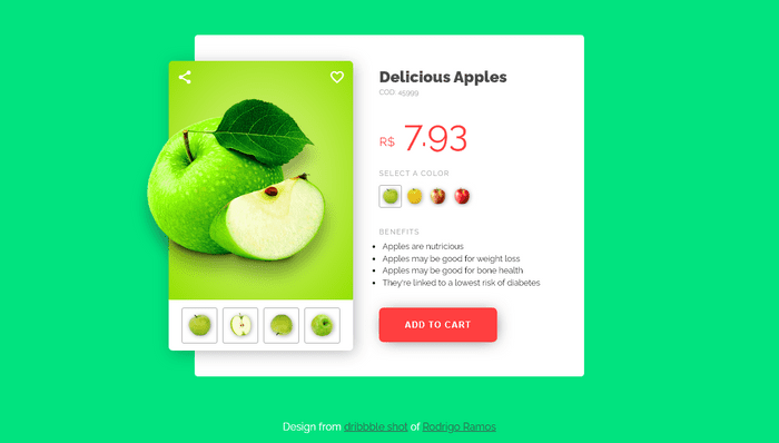 CSS Product Cards - E-Commerce CSS Product Card (Delicious Apples)