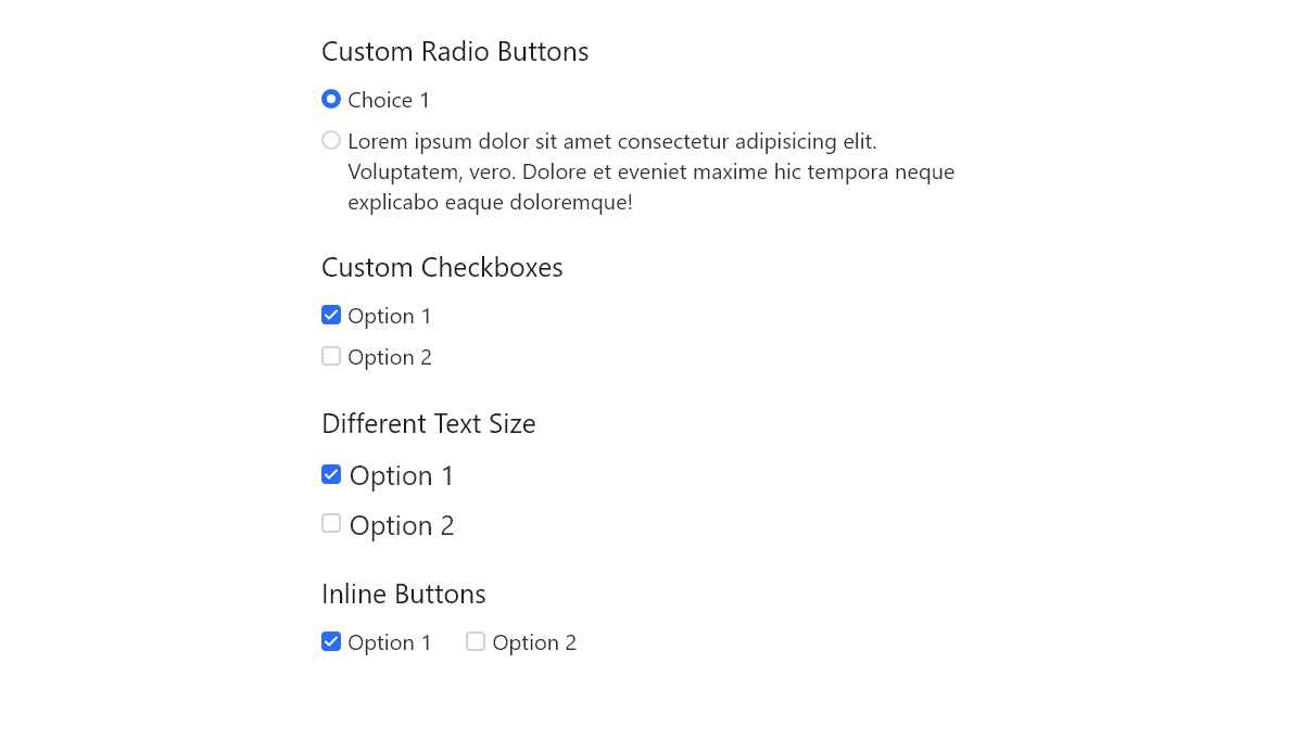 Radio Buttons CSS - Custom radio/checkbox buttons with perfect alignment