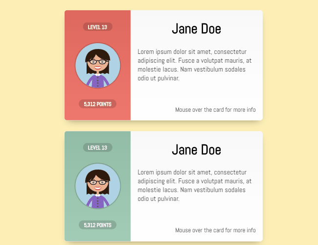CSS Cards - Player/User Cards