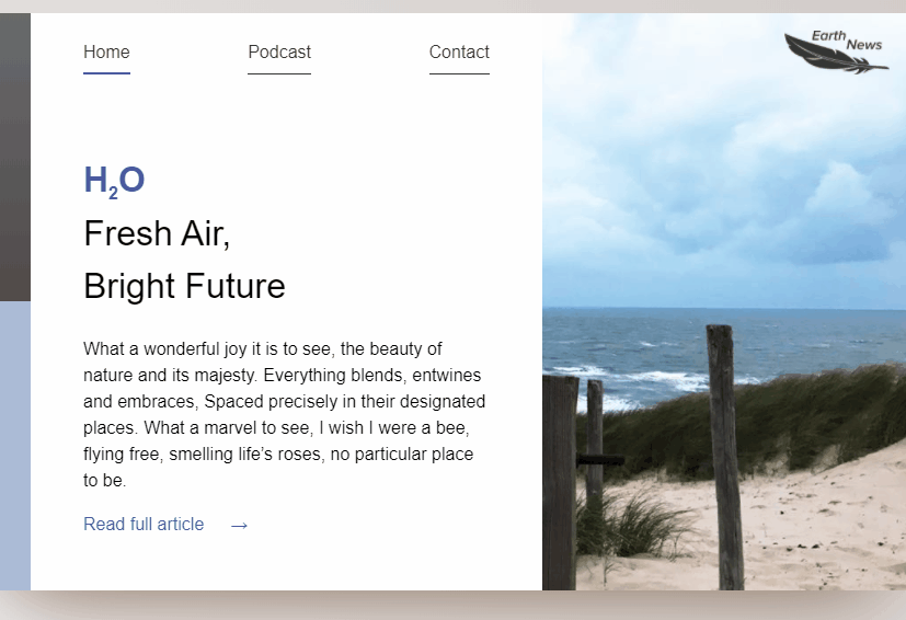 CSS Cards - Earth News