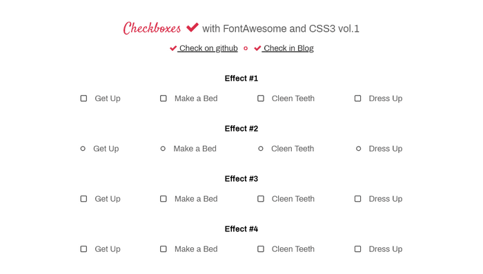 Checkboxes CSS - Pure CSS3 Checkboxes with FontAwesome