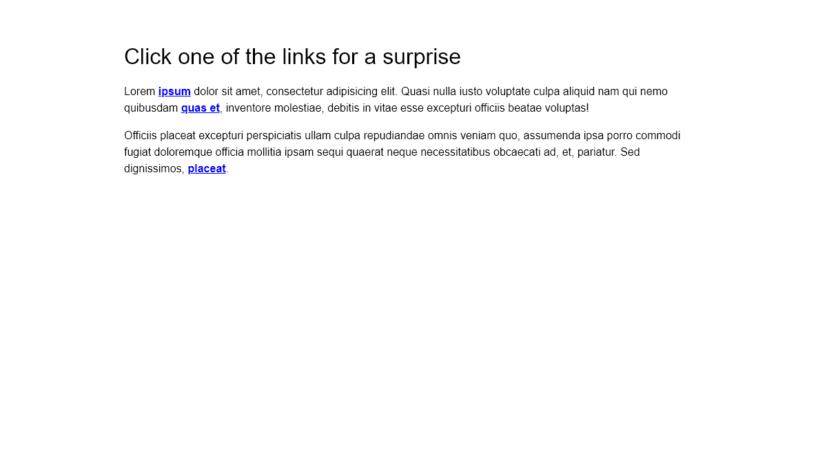CSS Link Hover Effects - Anchor Click Canvas Animation