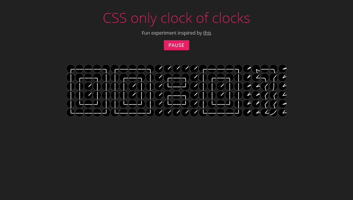 CSS Clocks - Clock of clocks