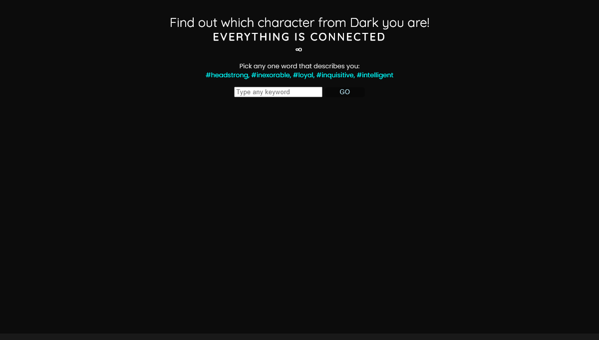 JavaScript Input Text - Dark Netflix Quiz