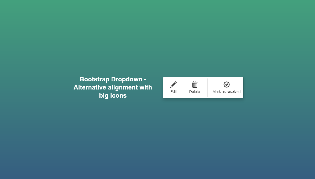 CSS Menu - Bootstrap Dropdown - Alternative alignment with big icons